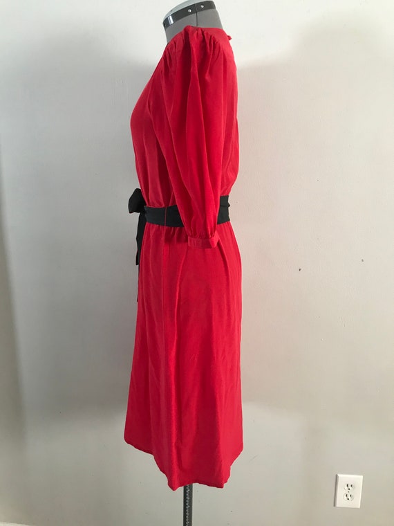 Pat Argenti Red Silk Dress Sz 4 Petite - image 2