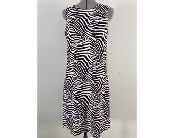 Liz Claiborne Zebra Dress Sz M Petite
