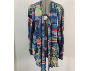 Laura Keiffer Watercolor Layered 90s Jacket sz L-XL