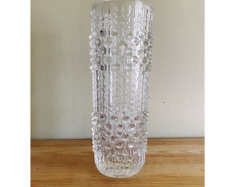 SKLO Union Candlewax Clear Vase 1974 Paceny Glassworks Czech