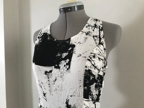 90s Black and White Maxi With Cutouts Sz S - image 2