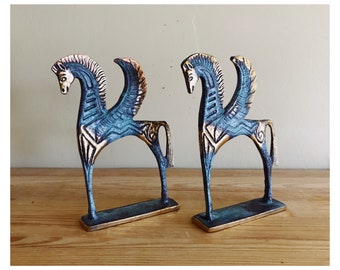 Pair of Iconsgr Greek Bronze Museum Replicas of Pegasus