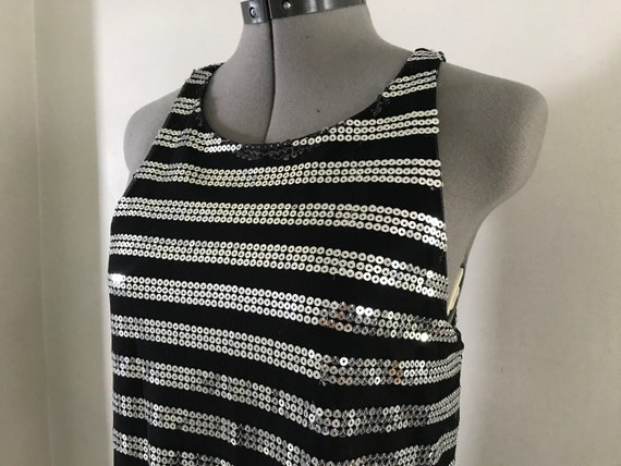 Necessary Objects Y2K Sequin Stripe MiniDress Sz M - image 4