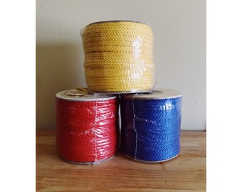 Pro Prom Set 3 NIB Macrame Cord 48yds Each Red Blue Yellow