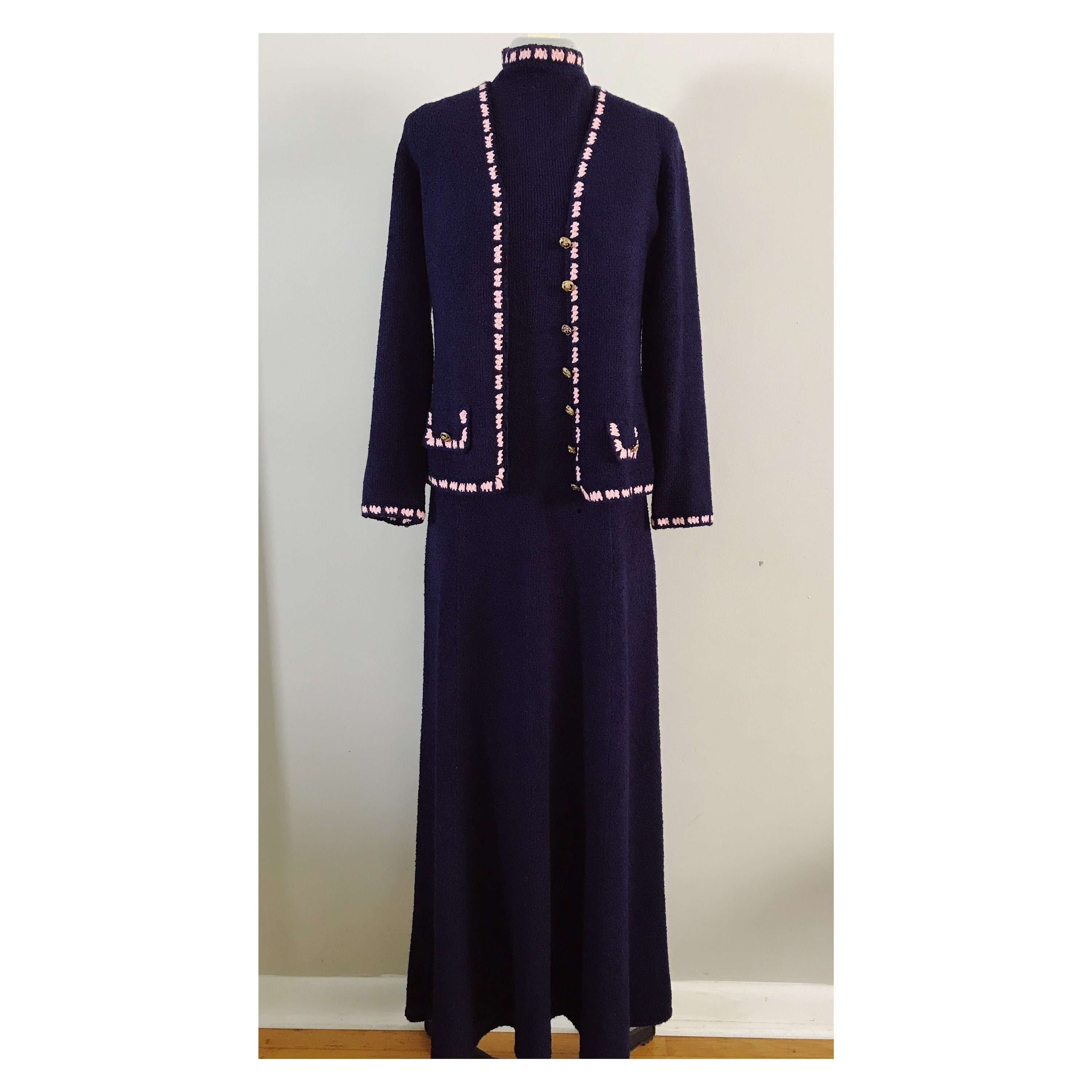 Vintage 1970s St John Santana Knit Princess Sleeve Asymmetrical Cardigan,  XS-S 