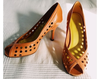Rampage Orange Heels Sz 7M Made in Brazil