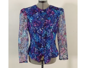 Patra Chaqueta de Encaje Floral Top Sz 6