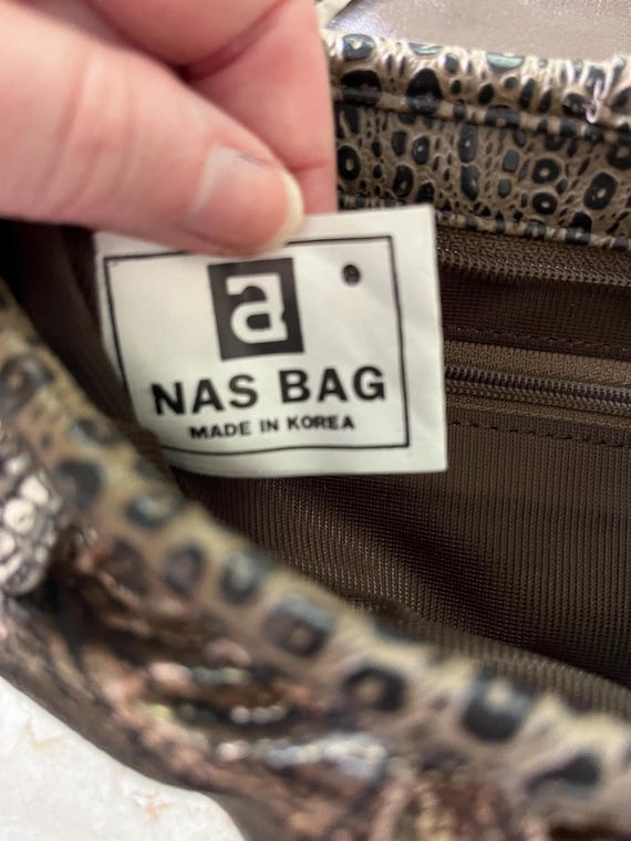 NAS Patchwork Faux Frog Leather Multicolor Metall… - image 9