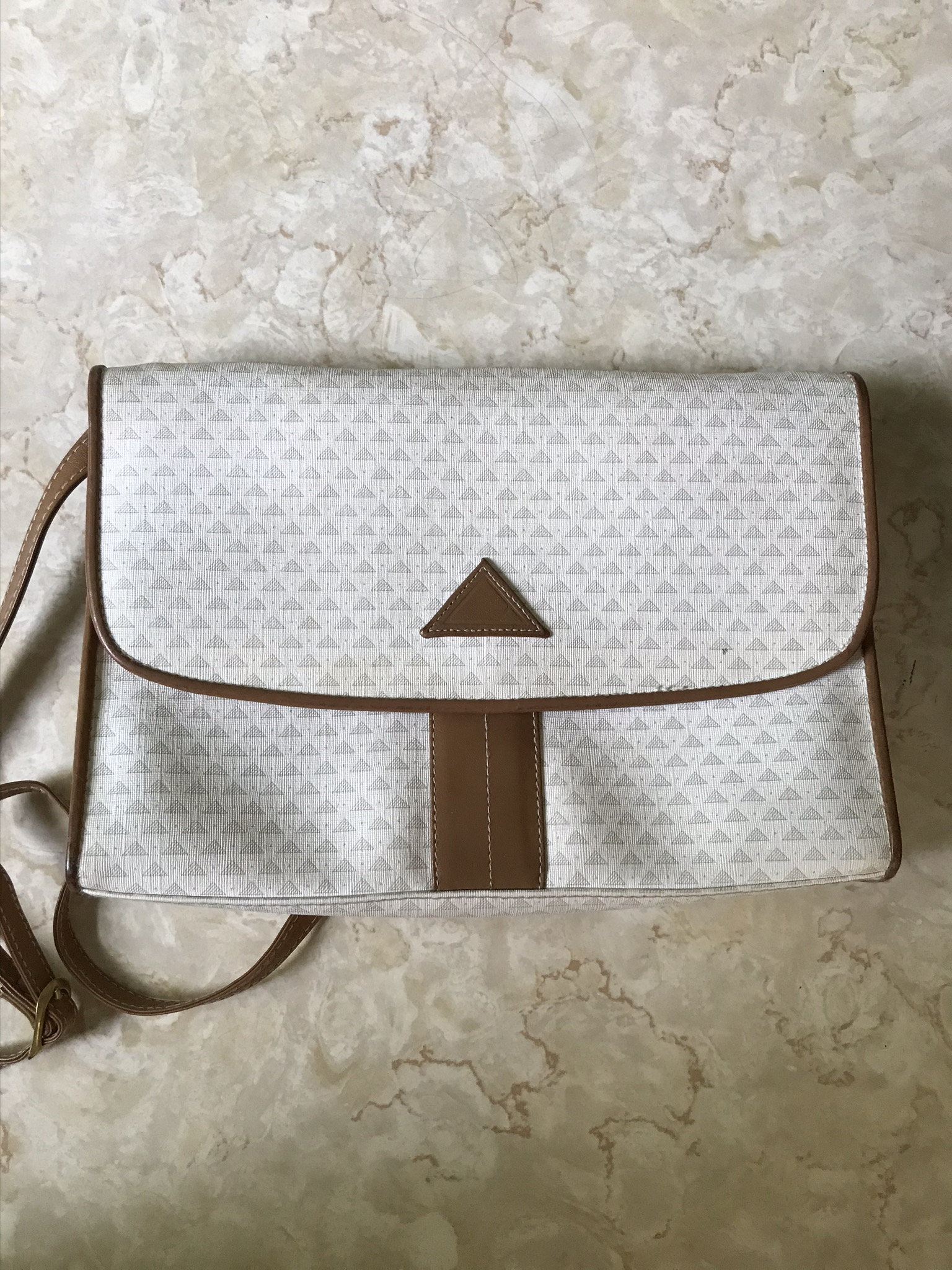 LIZ CLAIBORNE BROWN PVC Leather Faux Croc Handbag Double Handle Shoulder Bag  EUR 15,23 - PicClick IT