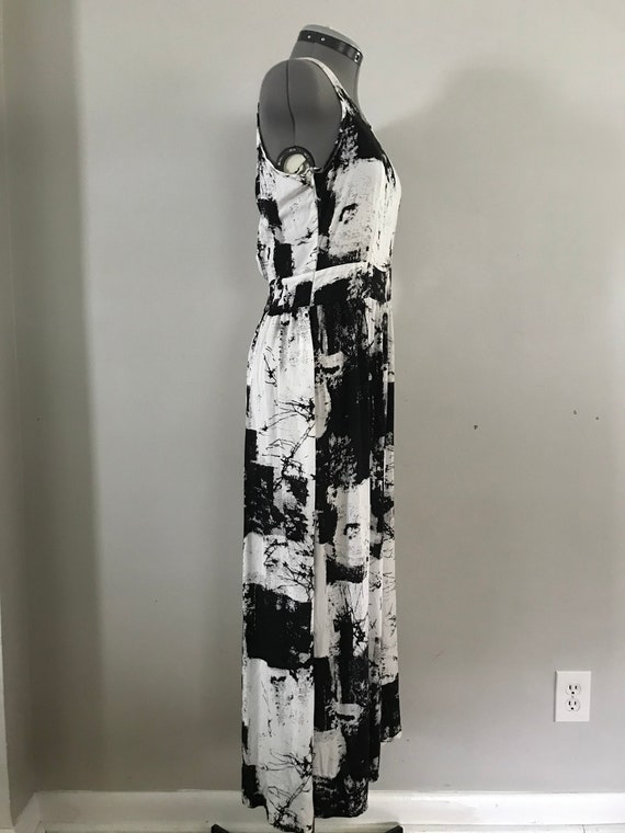 90s Black and White Maxi With Cutouts Sz S - image 3