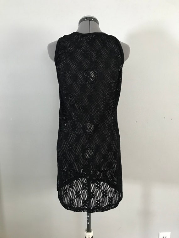 In Gear Floral Black Mesh Cover-up Dress Sz S - image 3