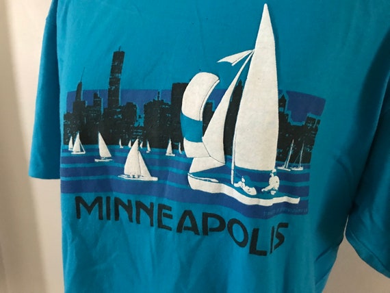 Minneapolis 80s Sailboat Tee Sz L Single Stitch - image 4