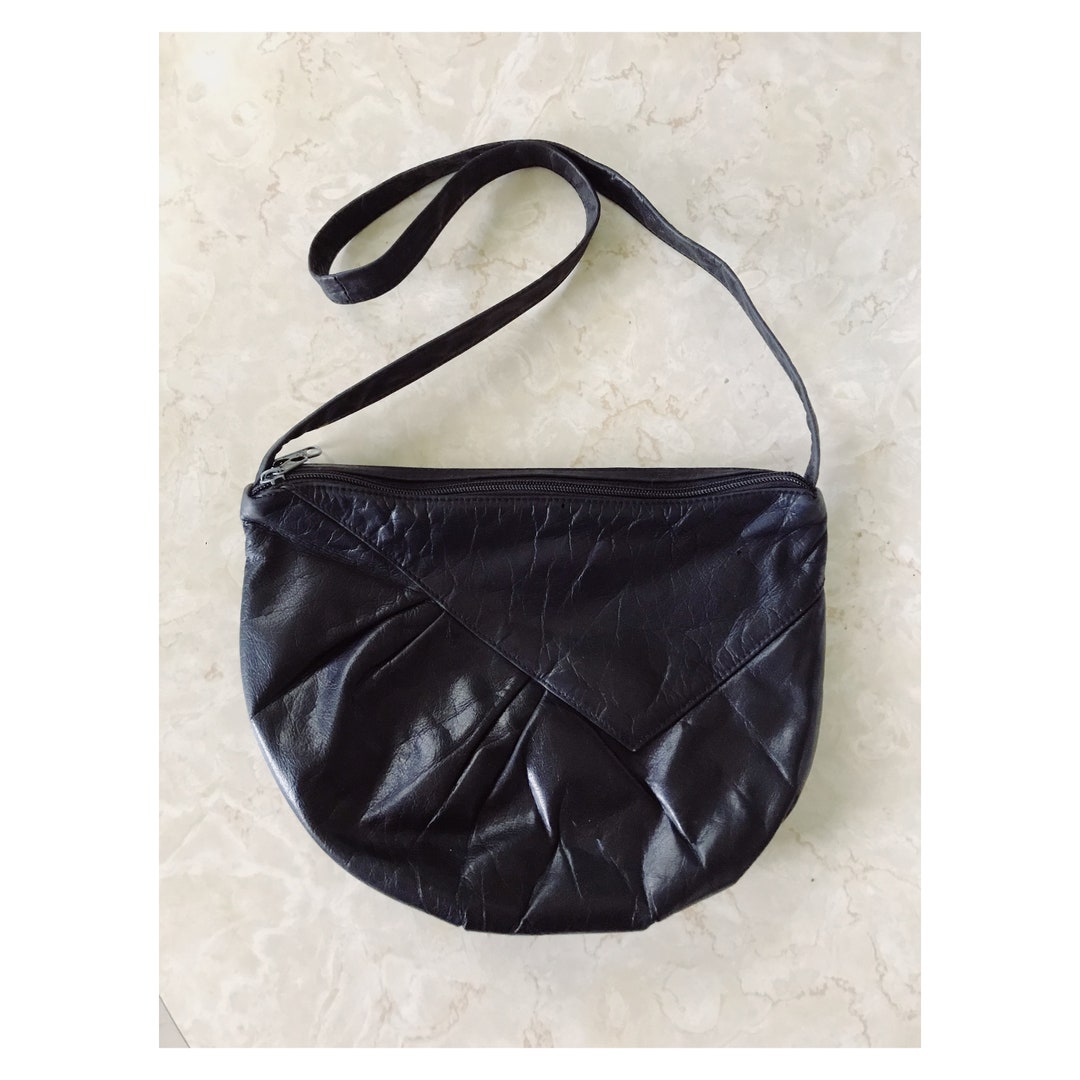 Contessa Soft Black Leather Shoulder Bag Etsy