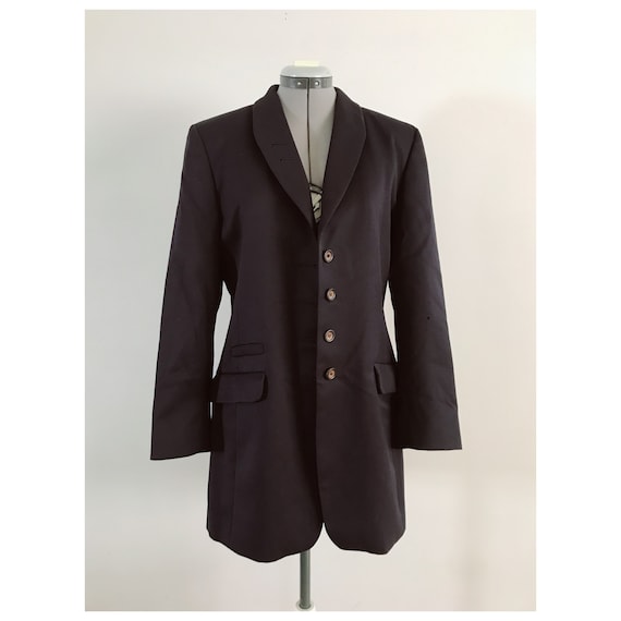 J. Peterman navy Wool Blazer Sz 8 - image 5