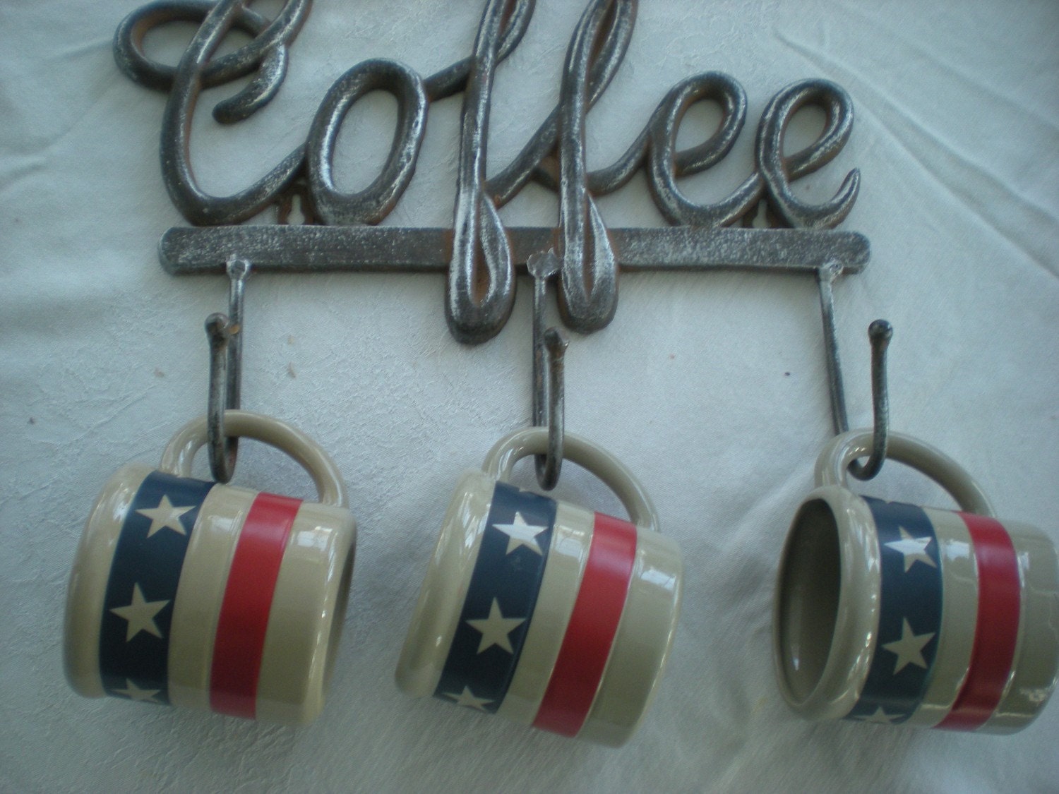 Coffee Mug holder Wrought Iron Cup holder Iron Wall Mount Mug Etsy