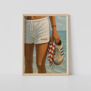 Retro Vogue Strandtryck – Sommarmode Väggkonst, Kustlivsstil Poster bild 1