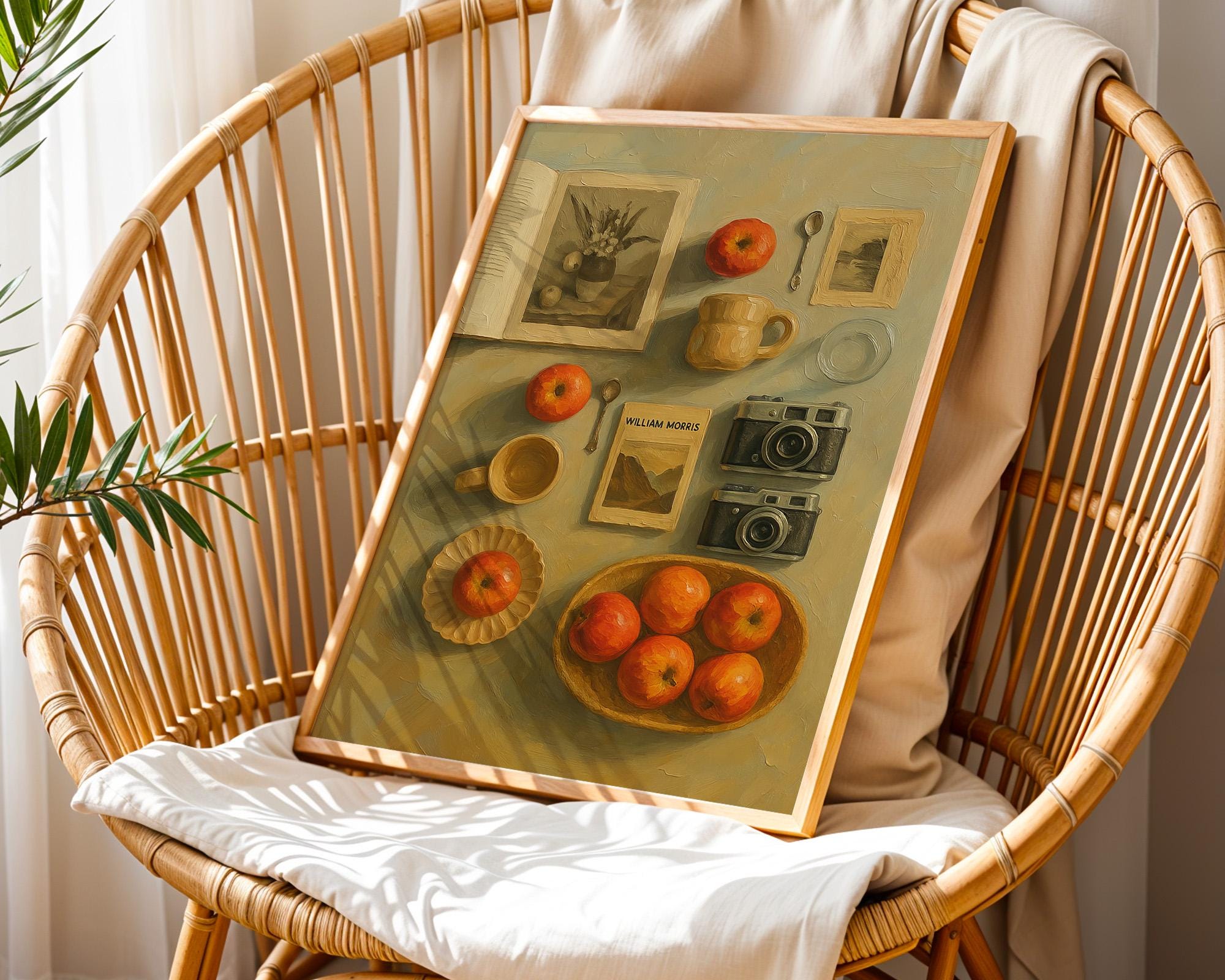 Vintage Still Life Print – Rustic Kitchen Wall Art With Apples and ...