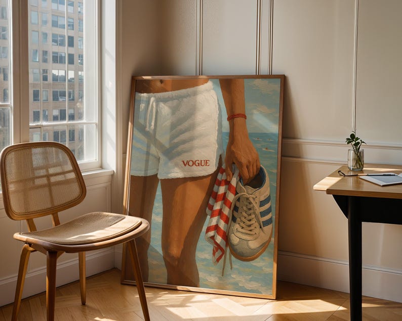 Retro Vogue Strandtryck – Sommarmode Väggkonst, Kustlivsstil Poster bild 5