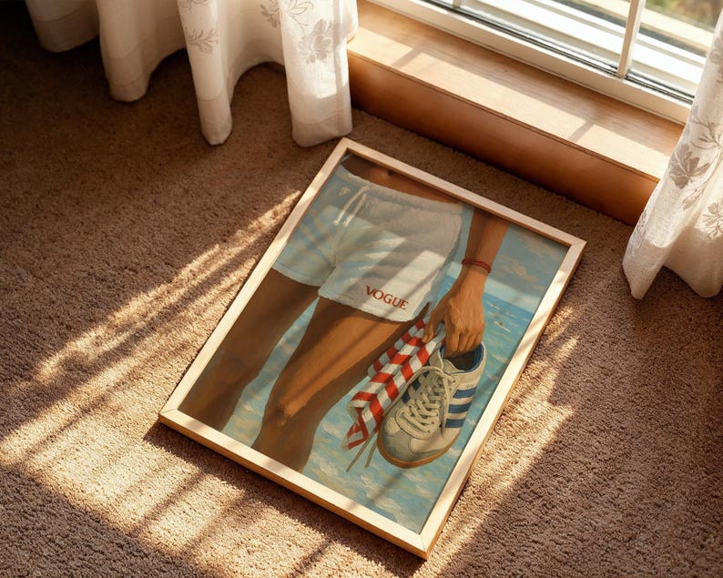 Retro Vogue Strandtryck – Sommarmode Väggkonst, Kustlivsstil Poster bild 6