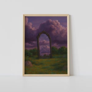 Surreal Landscape Art Print – Dreamy Gateway Painting, Fantasy Wall Decor