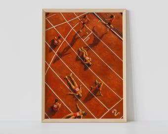Running Race Print – Dynamic Track and Field Sports Art