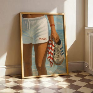 Retro Vogue Strandtryck – Sommarmode Väggkonst, Kustlivsstil Poster bild 2