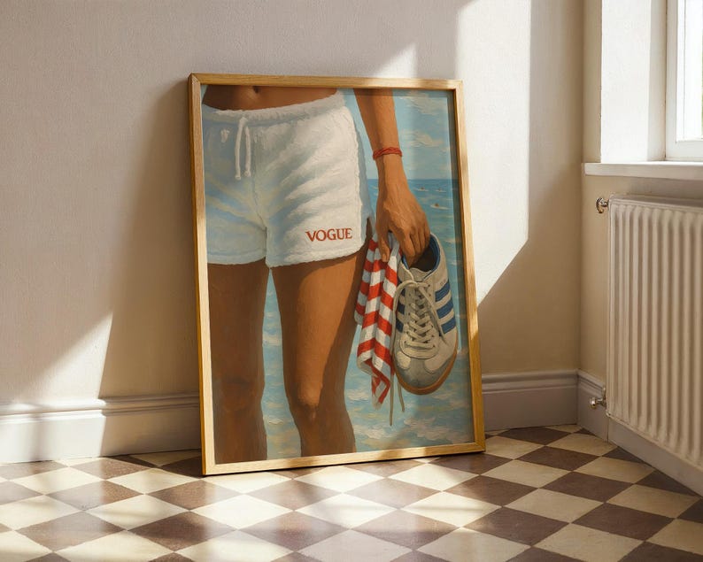 Retro Vogue Strandtryck – Sommarmode Väggkonst, Kustlivsstil Poster bild 2