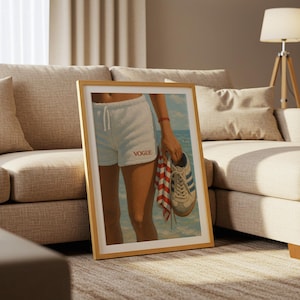 Retro Vogue Strandtryck – Sommarmode Väggkonst, Kustlivsstil Poster bild 4