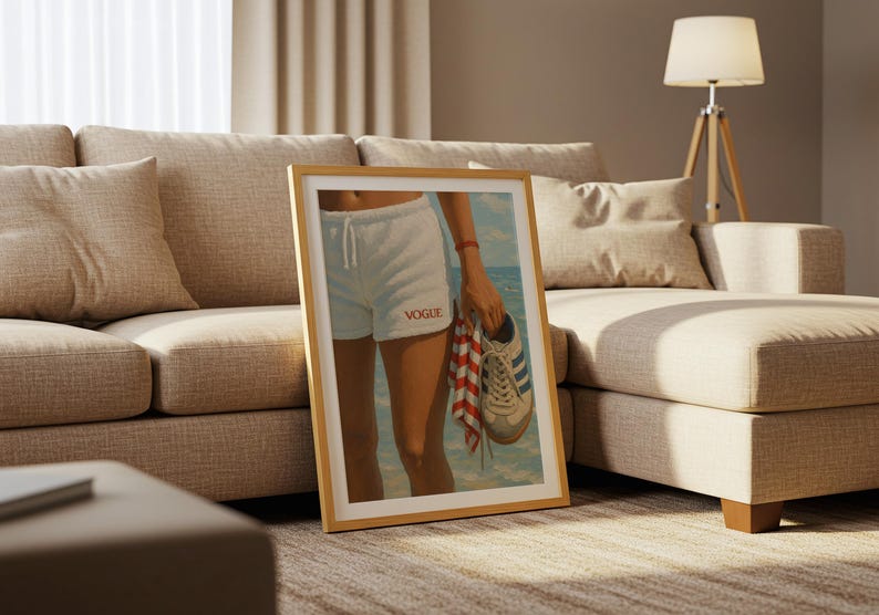 Retro Vogue Strandtryck – Sommarmode Väggkonst, Kustlivsstil Poster bild 4
