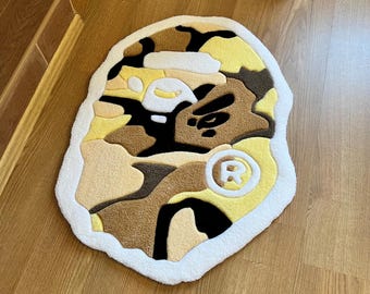 激レア A BATHING APE APE HEAD RUG MAT A Bathing Ape Ape Head Rug Mat A Bathing Ape