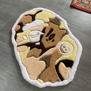 Custom Bape Rug – Handmade Tufted Carpet with Iconic Streetwear Design for Room or Studio