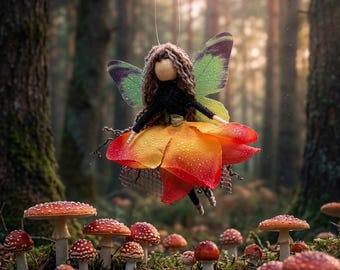Fairy Ornament, Fae Decoration fully posable. Not a toy