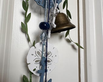 Handmade Sea Witch Bells | Coastal Greenery Door Hanger | Pagan Water Element Decor