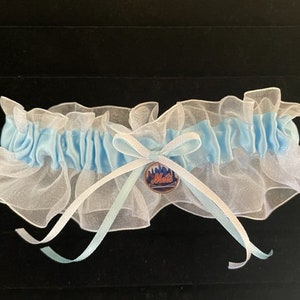 Ensemble ou jarretière souvenir de mariage des Mets de New York - MLB - jarretière de mariée Something Blue