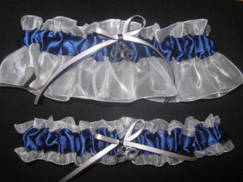 Something Blue Garter Claddagh Navy /& White Wedding Garter or Set Irish Wedding Plus Size and other Charms Available