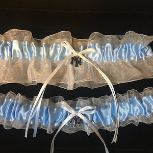 New York Yankees Wedding Keepsake Garter or Set - MLB - Something Blue Bridal Garter
