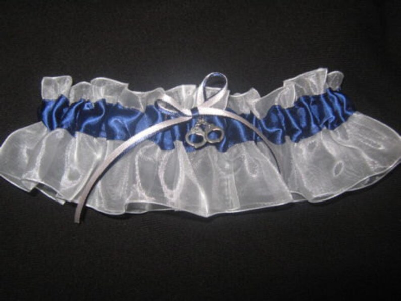 Something Blue Garter Claddagh Navy /& White Wedding Garter or Set Irish Wedding Plus Size and other Charms Available
