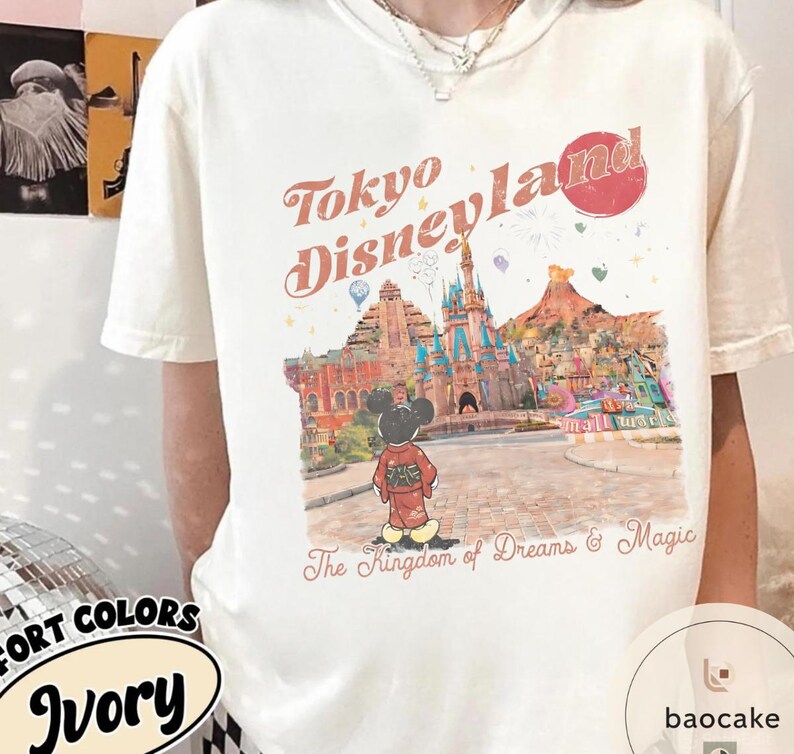 Vintage Mickey Tokyo Disneyland Comfort Colors Shirt, Retro Mickey Shirts, Tokyo Disneyland Tee, Disney 2026 Trip Disney Vacation Tee image 4