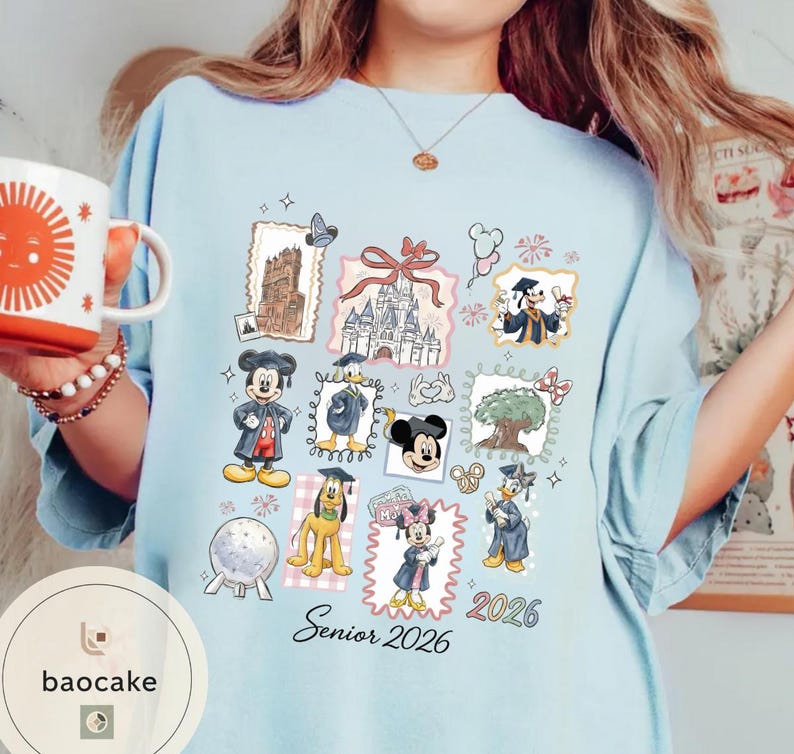 Personalized Mickey & Friends Senior 2026 Shirt, Senior Trip Disney Graduation 2026 Tee, Disney Graduation 2026 Shirt, Disney Grad Squad Tee bild 7