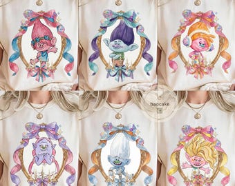 Coquette Bow Trolls Shirt, Trolls Band Together Princess Queen Poppy Birthday Girl, Branch Birthday Boy, Trolls Family Shirt