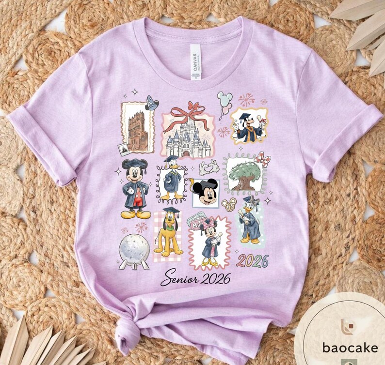 Personalized Mickey & Friends Senior 2026 Shirt, Senior Trip Disney Graduation 2026 Tee, Disney Graduation 2026 Shirt, Disney Grad Squad Tee bild 4