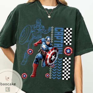 All Characters Checkered Disney Marvel Avengers Shirt, Spiderman Iron Man Signature Birthday Boy Birthday Girl, Marvel Family Group Matching image 9