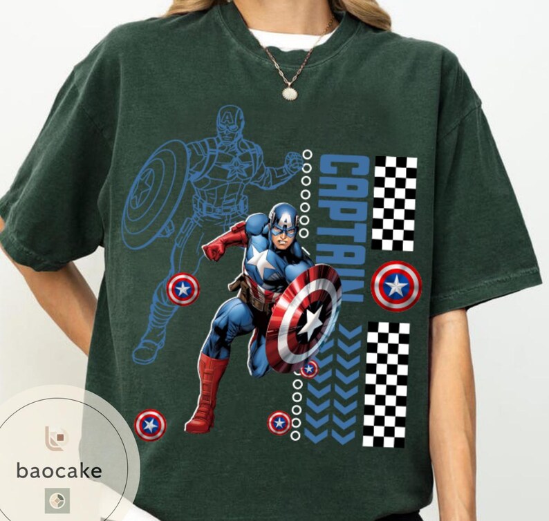 All Characters Checkered Disney Marvel Avengers Shirt, Spiderman Iron Man Signature Birthday Boy Birthday Girl, Marvel Family Group Matching image 9
