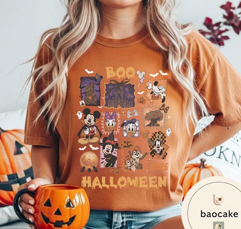 Vintage Mickey Ghost Halloween Comfort Colors Shirt, Scariest Place on Earth Tee, Mickey Not So Scary Party,Disney World Family Matching Tee bild 4