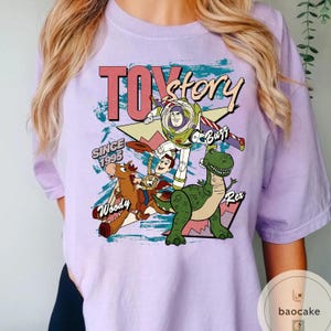 Disney Toy Story 1995 Retro Shirt: Woody Buzz Lightyear Rex Tee, Disney Pixar Fest, WDW Disneyland Family Vacation Trip,Disney Birthday Gift image 6