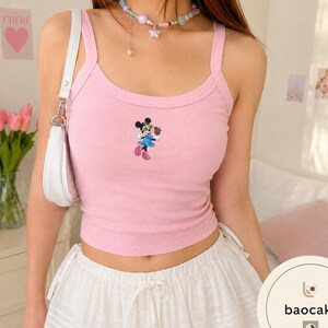 Disney All Characters Snack Shirt, Mickey & Friends Snacking Team Baby Tee Croptank Tank Top, Epcot Tour Snack Shirt image 4