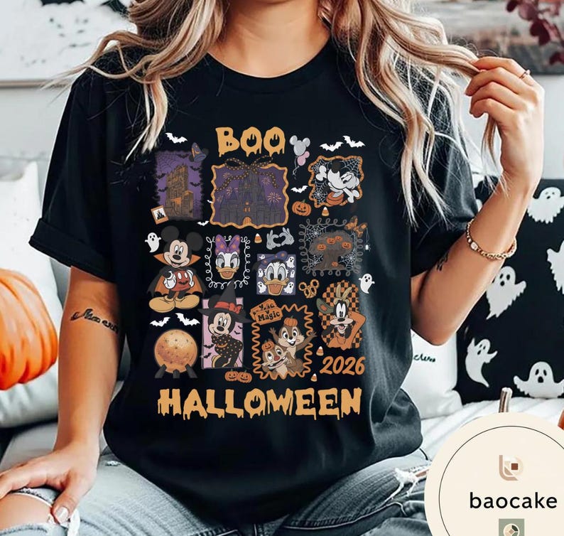 Vintage Mickey Ghost Halloween Comfort Colors Shirt, Scariest Place on Earth Tee, Mickey Not So Scary Party,Disney World Family Matching Tee bild 3