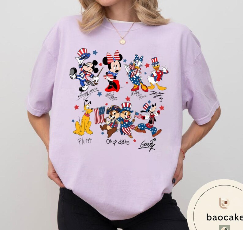 Mickey & Friends 4th Of July T-Shirt Sweatshirt, Disney Vacation Trip Tee, Patriotic Mickey Family Matching Trip 2026 Shirt Gift bild 14