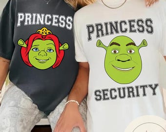 Personalized Shrek Shirt: Princess Security Shrek Shirt, Shrek Fiona Shirt, Shrek Couple Shirt, Shrek Father's Day Mother's Day Gift