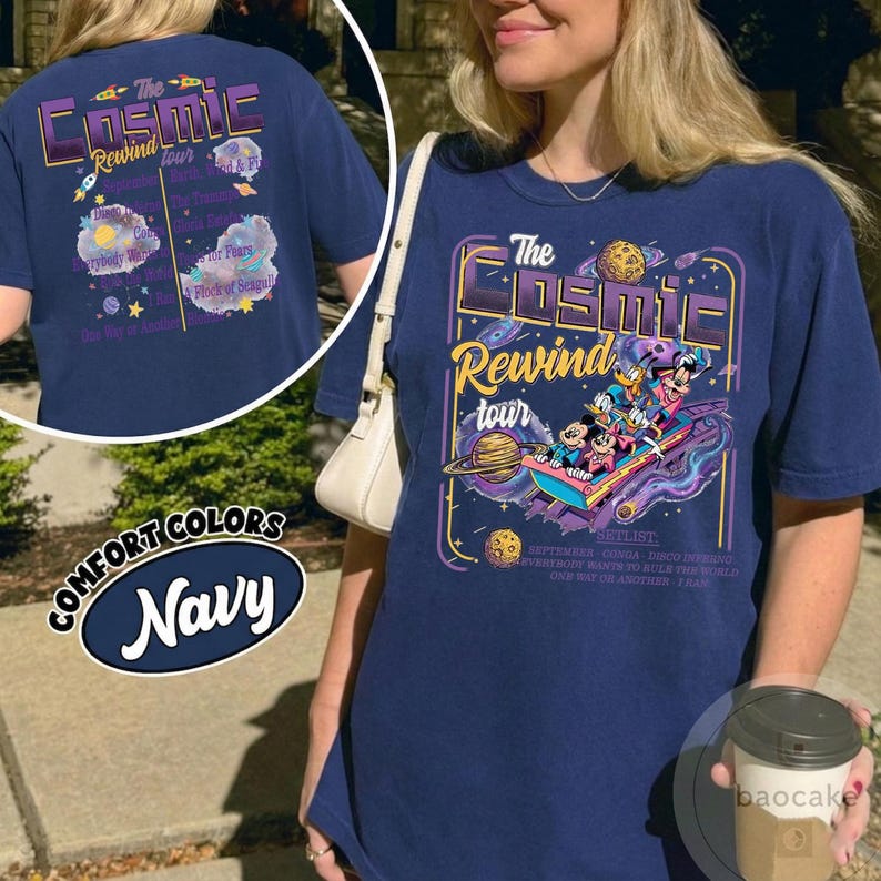 2-sided Mickey & Friends Guardians Of The Galaxy Cosmic Rewind Shirt, Retro Disney Ride Team Matching Tee, Epcot Center 2026 Family Trip image 6